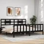 Bettgestell mit schwarzem Massivholzkopfteil 200x200 cm von vidaXL, Betten und Lattenroste - Ref: Foro24-3192580, Preis: 207,...