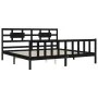 Bettgestell mit schwarzem Massivholzkopfteil 200x200 cm von vidaXL, Betten und Lattenroste - Ref: Foro24-3192580, Preis: 207,...