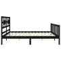 Bettgestell mit schwarzem Massivholzkopfteil 200x200 cm von vidaXL, Betten und Lattenroste - Ref: Foro24-3192580, Preis: 207,...