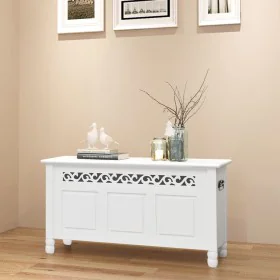 Baroque-style white MDF storage bench by vidaXL, Benches for halls and storage - Ref: Foro24-242646, Price: 160,64 €, Discoun...