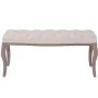 Solid wood and cream white linen bench 110x38x48 cm by vidaXL, Benches for halls and storage - Ref: Foro24-245359, Price: 112...