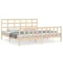 Bed frame with solid wood headboard 160x200 cm by vidaXL, Beds and slatted bases - Ref: Foro24-3192111, Price: 129,36 €, Disc...