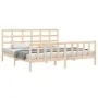 Bed frame with solid wood headboard 160x200 cm by vidaXL, Beds and slatted bases - Ref: Foro24-3192111, Price: 129,36 €, Disc...
