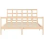 Bed frame with solid wood headboard 160x200 cm by vidaXL, Beds and slatted bases - Ref: Foro24-3192111, Price: 129,36 €, Disc...