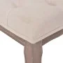 Solid wood and cream white linen bench 110x38x48 cm by vidaXL, Benches for halls and storage - Ref: Foro24-245359, Price: 112...