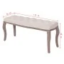 Solid wood and cream white linen bench 110x38x48 cm by vidaXL, Benches for halls and storage - Ref: Foro24-245359, Price: 112...