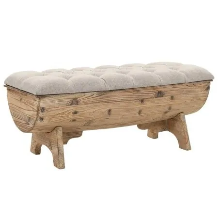 Solid wood and fabric storage bench 103x51x44 cm by vidaXL, Benches for halls and storage - Ref: Foro24-245767, Price: 211,54...