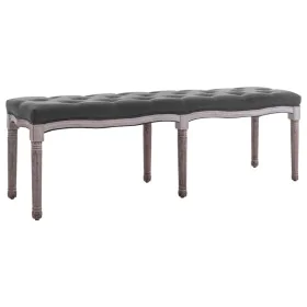 Dark gray linen and solid wood bench 150x40x48 cm by vidaXL, Benches for halls and storage - Ref: Foro24-245362, Price: 163,9...
