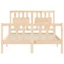 Bed frame with solid wood headboard 120x200 cm by vidaXL, Beds and slatted bases - Ref: Foro24-3192421, Price: 121,30 €, Disc...