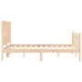 Bed frame with solid wood headboard 120x200 cm by vidaXL, Beds and slatted bases - Ref: Foro24-3192421, Price: 121,30 €, Disc...