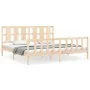 Bettgestell mit Massivholzkopfteil 200x200 cm von vidaXL, Betten und Lattenroste - Ref: Foro24-3192251, Preis: 149,89 €, Raba...