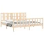 Bed frame with solid wood headboard 200x200 cm by vidaXL, Beds and slatted bases - Ref: Foro24-3192251, Price: 150,02 €, Disc...