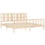 Bed frame with solid wood headboard 200x200 cm by vidaXL, Beds and slatted bases - Ref: Foro24-3192251, Price: 150,02 €, Disc...