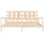 Bed frame with solid wood headboard 200x200 cm by vidaXL, Beds and slatted bases - Ref: Foro24-3192251, Price: 150,02 €, Disc...