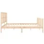 Bed frame with solid wood headboard 200x200 cm by vidaXL, Beds and slatted bases - Ref: Foro24-3192251, Price: 150,02 €, Disc...