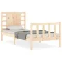 Bed frame with solid wood headboard 90x200 cm by vidaXL, Beds and slatted bases - Ref: Foro24-3192801, Price: 101,75 €, Disco...
