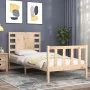 Bed frame with solid wood headboard 90x200 cm by vidaXL, Beds and slatted bases - Ref: Foro24-3192801, Price: 101,75 €, Disco...