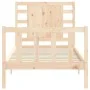 Bed frame with solid wood headboard 90x200 cm by vidaXL, Beds and slatted bases - Ref: Foro24-3192801, Price: 101,75 €, Disco...
