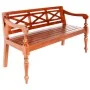 Banco Batavia madera maciza de caoba marrón oscuro 136 cm de vidaXL, Bancos para recibidores y almacenamiento - Ref: Foro24-2...