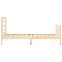 Bed frame with solid wood headboard 90x200 cm by vidaXL, Beds and slatted bases - Ref: Foro24-3192866, Price: 87,16 €, Discou...