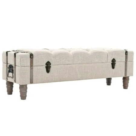 Solid wood and steel storage bench 111x34x37 cm by vidaXL, Benches for halls and storage - Ref: Foro24-245763, Price: 151,37 ...