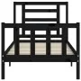 Bettgestell mit schwarzem Massivholzkopfteil 100x200 cm von vidaXL, Betten und Lattenroste - Ref: Foro24-3192875, Preis: 130,...