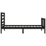 Bed frame with black solid wood headboard 100x200 cm by vidaXL, Beds and slatted bases - Ref: Foro24-3192875, Price: 130,27 €...