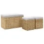 Bench with 2 gray seagrass ottomans by vidaXL, Benches for halls and storage - Ref: Foro24-246105, Price: 169,94 €, Discount: %