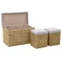 Bench with 2 gray seagrass ottomans by vidaXL, Benches for halls and storage - Ref: Foro24-246105, Price: 169,94 €, Discount: %