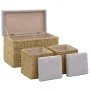 Bench with 2 gray seagrass ottomans by vidaXL, Benches for halls and storage - Ref: Foro24-246105, Price: 169,94 €, Discount: %