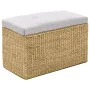 Bank mit 2 grauen Seegras-Ottomanen von vidaXL, Bänke für Hallen und Lager - Ref: Foro24-246105, Preis: 169,94 €, Rabatt: %