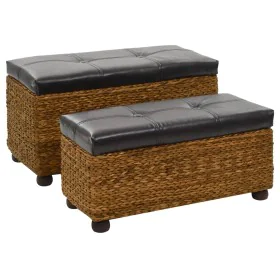 Zweiteiliges Bankset aus braunem Seegras von vidaXL, Bänke für Hallen und Lager - Ref: Foro24-246108, Preis: 148,84 €, Rabatt: %