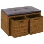 Bank mit 2 Seegras-Körben 71x40x42 cm braun von vidaXL, Bänke für Hallen und Lager - Ref: Foro24-246118, Preis: 130,63 €, Rab...