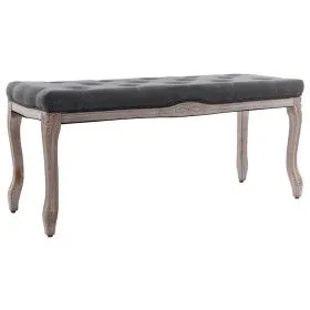 Dark gray linen and solid wood bench 110x38x48 cm by vidaXL, Benches for halls and storage - Ref: Foro24-245360, Price: 113,1...
