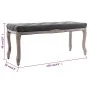 Dark gray linen and solid wood bench 110x38x48 cm by vidaXL, Benches for halls and storage - Ref: Foro24-245360, Price: 113,1...