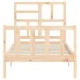 Bed frame with solid wood headboard 90x200 cm by vidaXL, Beds and slatted bases - Ref: Foro24-3193061, Price: 87,16 €, Discou...