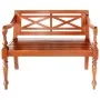 Banco Batavia madera maciza de caoba marrón oscuro 98 cm de vidaXL, Bancos para recibidores y almacenamiento - Ref: Foro24-24...