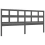 Gray solid wood bed frame with headboard 200x200 cm by vidaXL, Beds and slatted bases - Ref: Foro24-3193033, Price: 170,88 €,...