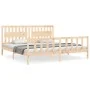 Bettgestell mit Massivholzkopfteil 200x200 cm von vidaXL, Betten und Lattenroste - Ref: Foro24-3192446, Preis: 162,31 €, Raba...