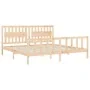 Bed frame with solid wood headboard 200x200 cm by vidaXL, Beds and slatted bases - Ref: Foro24-3192446, Price: 162,42 €, Disc...