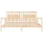 Bed frame with solid wood headboard 200x200 cm by vidaXL, Beds and slatted bases - Ref: Foro24-3192446, Price: 162,42 €, Disc...