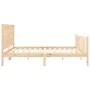 Bed frame with solid wood headboard 200x200 cm by vidaXL, Beds and slatted bases - Ref: Foro24-3192446, Price: 162,42 €, Disc...