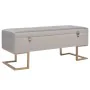 Banco con compartimento 105 cm gris de terciopelo de vidaXL, Bancos para recibidores y almacenamiento - Ref: Foro24-247573, P...