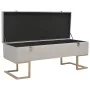Banco con compartimento 105 cm gris de terciopelo de vidaXL, Bancos para recibidores y almacenamiento - Ref: Foro24-247573, P...