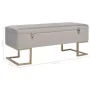 Banco con compartimento 105 cm gris de terciopelo de vidaXL, Bancos para recibidores y almacenamiento - Ref: Foro24-247573, P...
