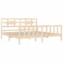 Bed frame with solid wood headboard 200x200 cm by vidaXL, Beds and slatted bases - Ref: Foro24-3192576, Price: 145,49 €, Disc...