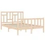 Bed frame with solid wood headboard 140x190 cm by vidaXL, Beds and slatted bases - Ref: Foro24-3193121, Price: 128,04 €, Disc...