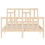 Bed frame with solid wood headboard 140x190 cm by vidaXL, Beds and slatted bases - Ref: Foro24-3193121, Price: 128,04 €, Disc...