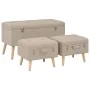Storage stools 3 pieces beige fabric by vidaXL, Benches for halls and storage - Ref: Foro24-247524, Price: 146,11 €, Discount: %