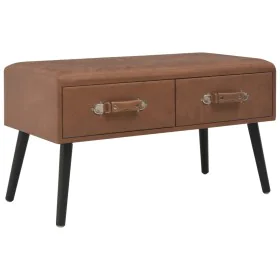 Dark brown synthetic leather bench with drawers 80 cm by vidaXL, Benches for halls and storage - Ref: Foro24-277077, Price: 7...
